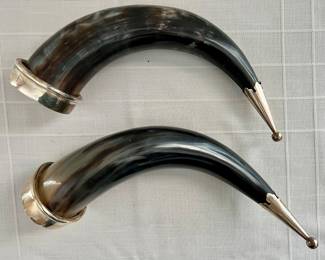 Drinking Horns with Sterling Accents