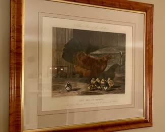 "Hen and Chickens" Engraving by J. Harris & W. Summers