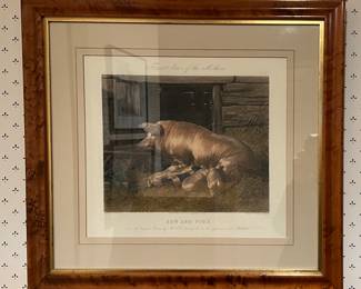 "Sow and Pigs" Engraving by J. Harris & W. Summers