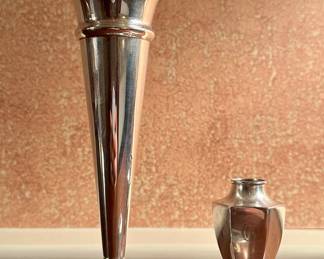 Sterling Vases & Tape Measure Holder