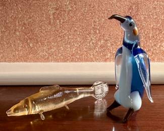 Blown Glass Fish & Penguin