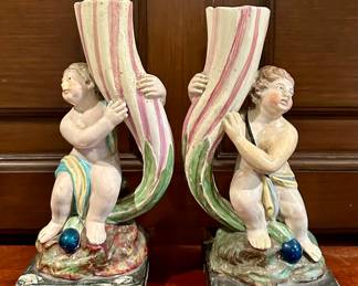 18th C. French/Dutch Cornucopia Vases