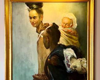 Oil on Canvas, Signed Christopher Zhang 1990