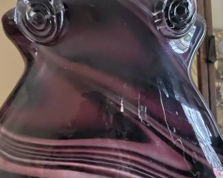 Purple Swirl Blown Glass Purse