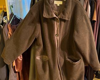 Jones New York Brown Sherpa Coat - Size Medium