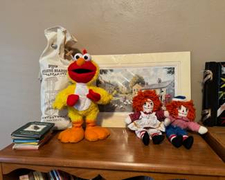 Fisher Price Sesame Street Chicken Dance Elmo, Plush Raggedy Ann & Andy Dolls