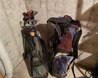 Gold clubs and bags
