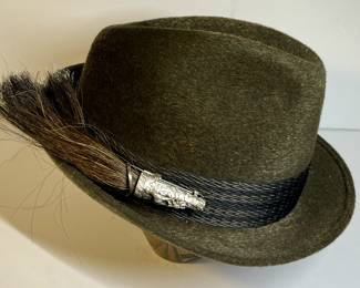 Vintage Lembert Golimbech Alpine style hat with German Bavarian hair pin