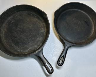 Two cast iron skillets- wagner