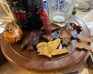 Assorted wood carvings 