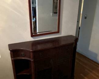 ANTIQUE SIDEBOARD WITH SELFS AND MIRROR