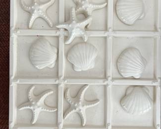 Ceramic sea shell tic tac toe
