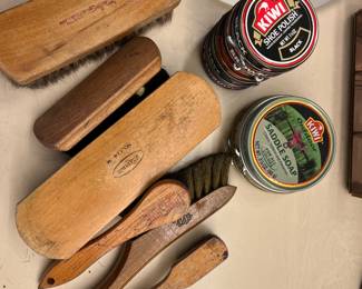 Vintage shoe shine brushes