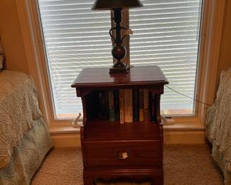 Cherry bedside table by Drew
Vintage Tole Lamp