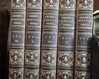 Collection of 5 early 19th century Crabbe's Poetical Works