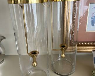 Glass and brass hurricanes