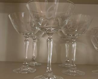 Set 5 G martini glasses