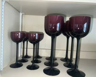Set 12 Amethyst Case glass goblets