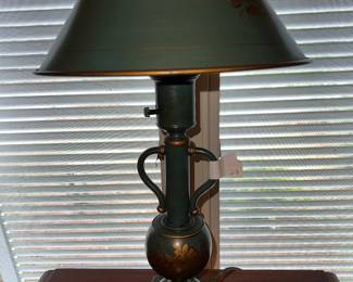 Vintage Green Tole Lamp 