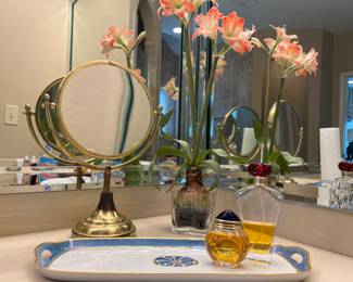 Perfume and antique vanity tray