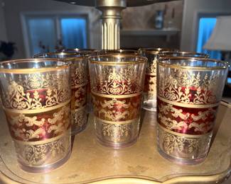 Set of 8 bohemian small glasses