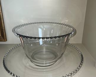Candlewick  punch bowl and underplate