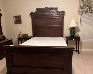 Antique bed - part of 3 piece set