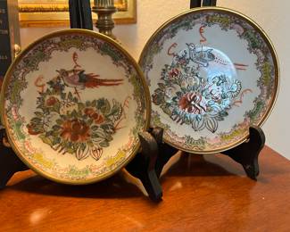 Pair of Chinese plates in Brass