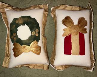 Hand painted Christmas Pillows
