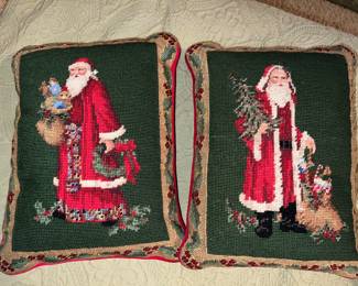 Needlepoint Christmas Pillowa