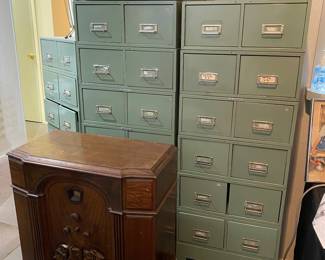 Lots of industrial stacking metal files…