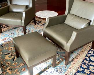 5 piece Holly Hunt by Christian Liaigre Leather Chairs