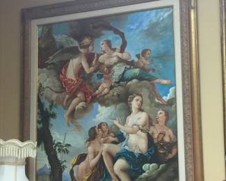 Huge Vintage Framed Art