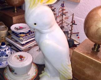Alabaster cockatiel Statue