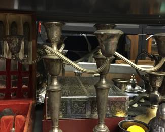 Sterling Silver Multi Candle Holders( (needs polishing)