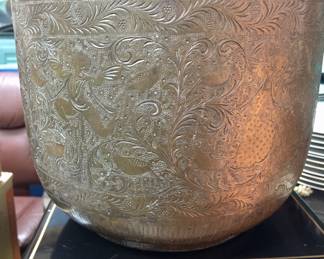 Brass Jardiniere Pot w/Etched Design