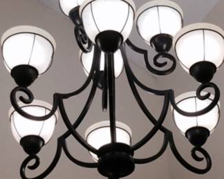 Iron Chandelier w/9 Globes