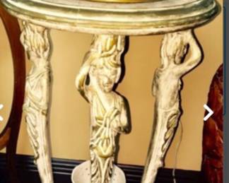 Vintage Unique Pedestal or Side Table