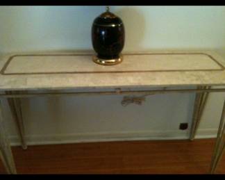 Vintage mosaic stone top consul