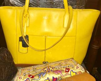 Yellow Ralph Lauren Leather Purse