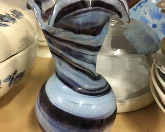 Blown Glass twisted Stripe Vase