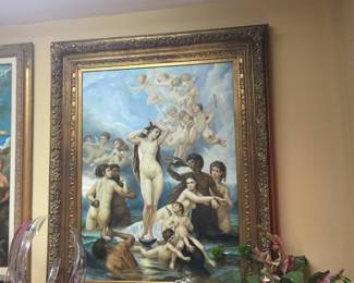 Huge Vintage Framed Art