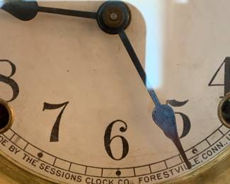 #42 Wood Key-winding Mantle Clock - Sessions Clock Co. - (no key) - 9.5x5x9.5 $75.00