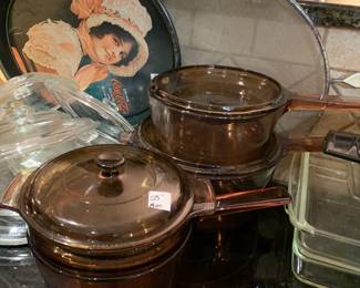 #137 Set of Brown Vision ware - set of 8 pcs $25.00