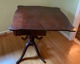 #12 Wood Game Table w/lift-up top w/1 drawer w/harp front - 32x16-32x30 $125.00