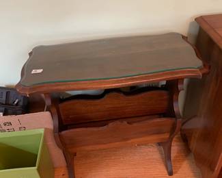 #13 Wood Magazine Table w/glass protect Top - 24x12x24 $65.00
