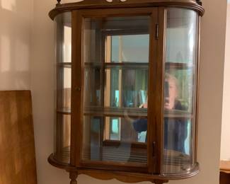 #78 Wood Display Wall Mount Cabinet - 19x27x6 w/2 shelves & 1 door $45.00