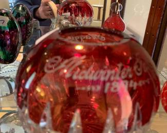 #31 1894 Mid-Winter Fair Cut to Clear Ruby Red Vase/Candle Holder - 5" Tall $25.00