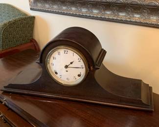 #43 Wood Key-winding Mantle Clock 21.5x5.5x9 $75.00