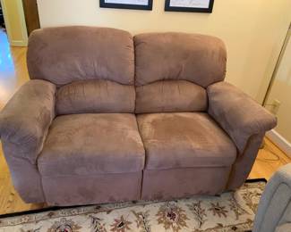 #47 Tan Microfiber Dual Recliner - 62" Long $100.00